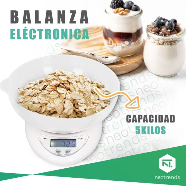 Balanza Electronica Cocina Digital 1gr A 5kg Tara Precisión