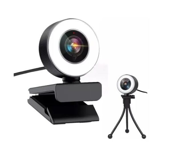 Camara Webcam Aro Led 1080 Tripode Microfono Full Hd Usb