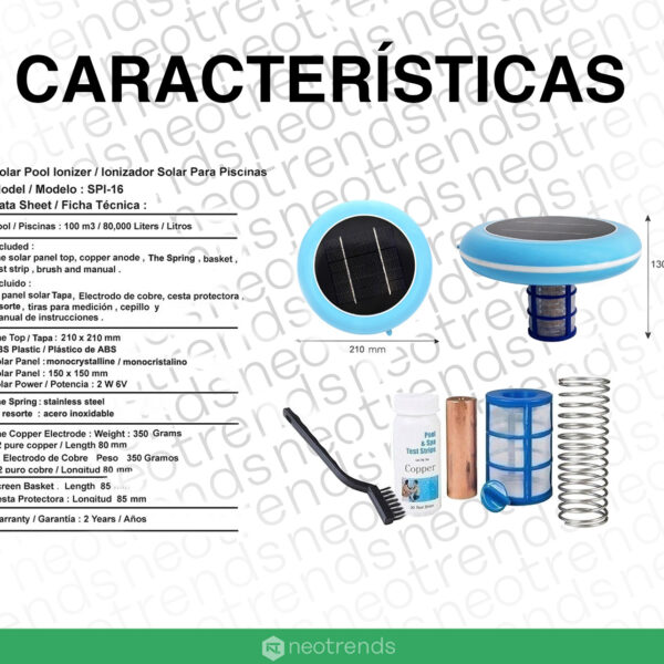 Ionizador Solar Para Piletas Sanitizante Boya Piscinas